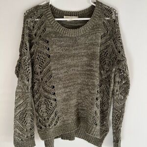 Knit Sweater Boho Pullover Size S Olive Staring at Stars